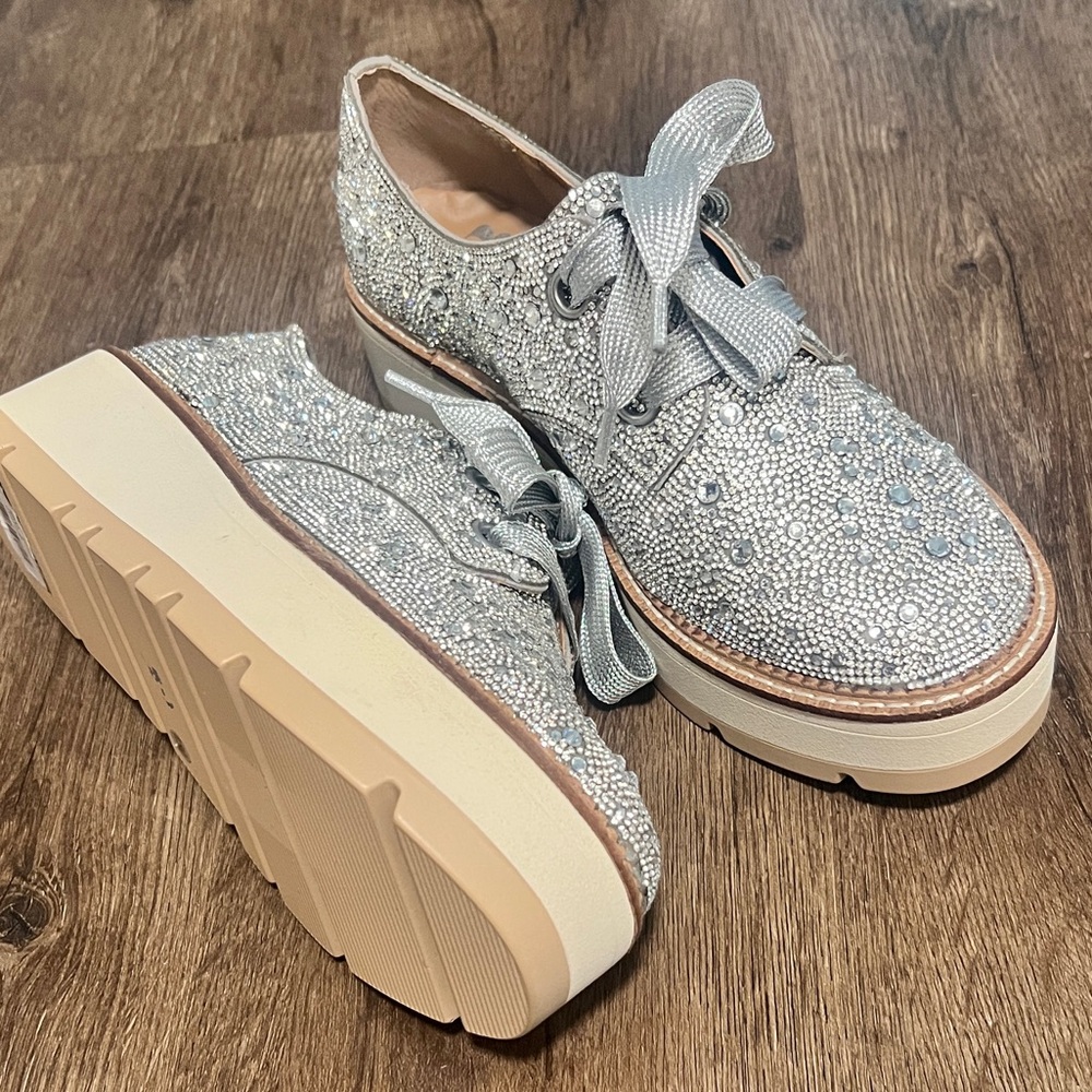 GB Girls Silver Glitter Sneakers